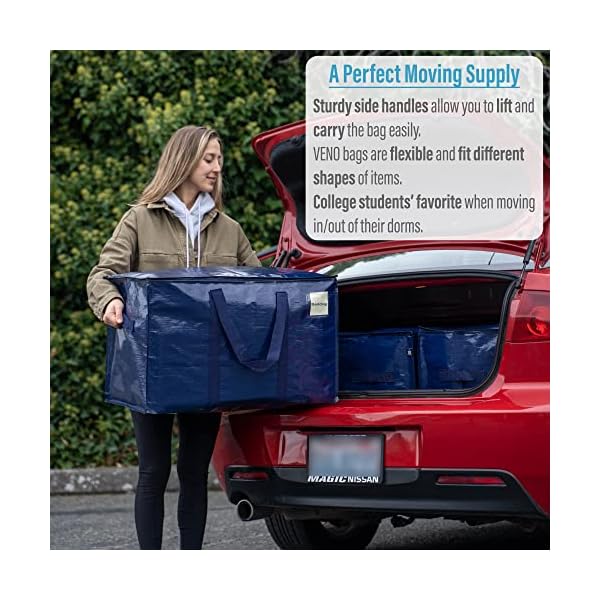VENO 8-er Pack extra große Reisetaschen mit Reißverschlüssen, strapazierfähig, Umzugsbox-Alternative… – Bild 5