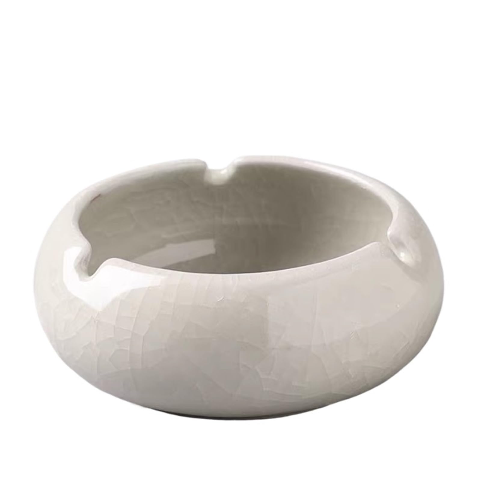 OWOHYG Desktop Smoking Ash Tray Ceramic Solid Color Circular Home Living Room Office Hotel Simple Ashtray Easy To Clean.Gris