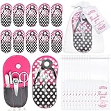 Pickmesh 36 Pcs Baby Shower Favors Guests Bulk Include Girls Manicure Sets Polka Dot Flip Flop Thank You Cards and Organza Bags for Baby Shower Souvenirs Return Gifts for Bridal Wedding Party Souvenir
