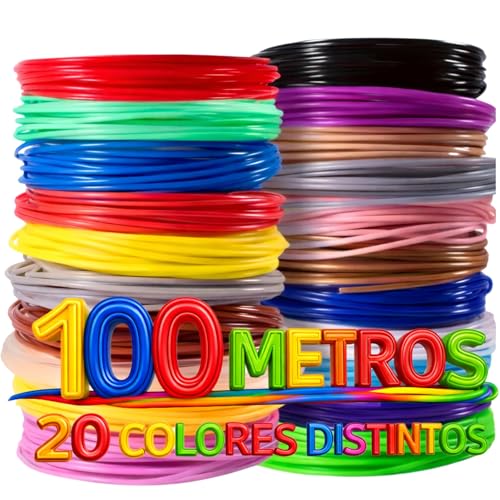 Caelluma Filamento Pla 1,75 Mm Para Bolígrafo 3d Y Para Impresora 3d Biodegradable Y No Tóxico Compatible Universal Seguro Para Niños Alta Resistencia 20 Colores X 5 Metros 100 Metros Caelluma Filamento Pla 1,75 Mm Para Bolígrafo 3d Y Para Impresora 3d Biodegradable Y No Tóxico Compatible Universal Seguro Para Niños Alta Resistencia 20 Colores X 5 Metros 100 Metros