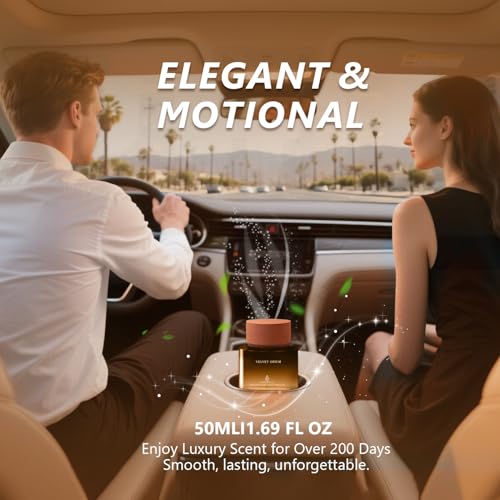 Image of Car Air Freshener 50ML (1.7 FL OZ) Car Air Fresheners Fragrance - Amber Vanilla Fragrance Oil Air Diffuser for Car, 180+ days Long Lasting Perfume, Car Air Freshner Aroma Stone Cap Design, Made in USA