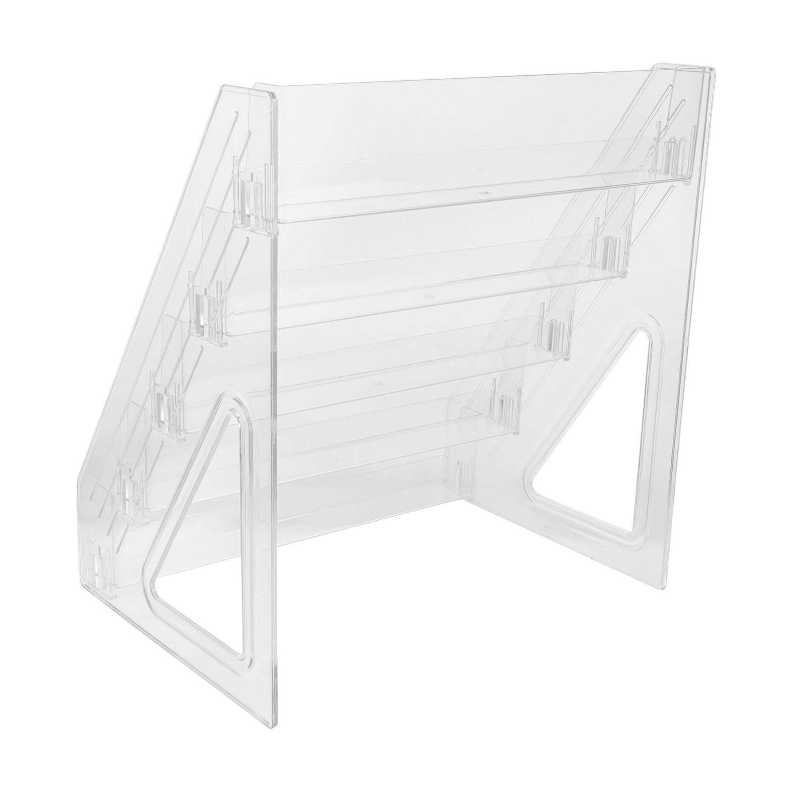 Soporte acrílico transparente de 5 niveles para organizar tarjetas y postales en el escritorio