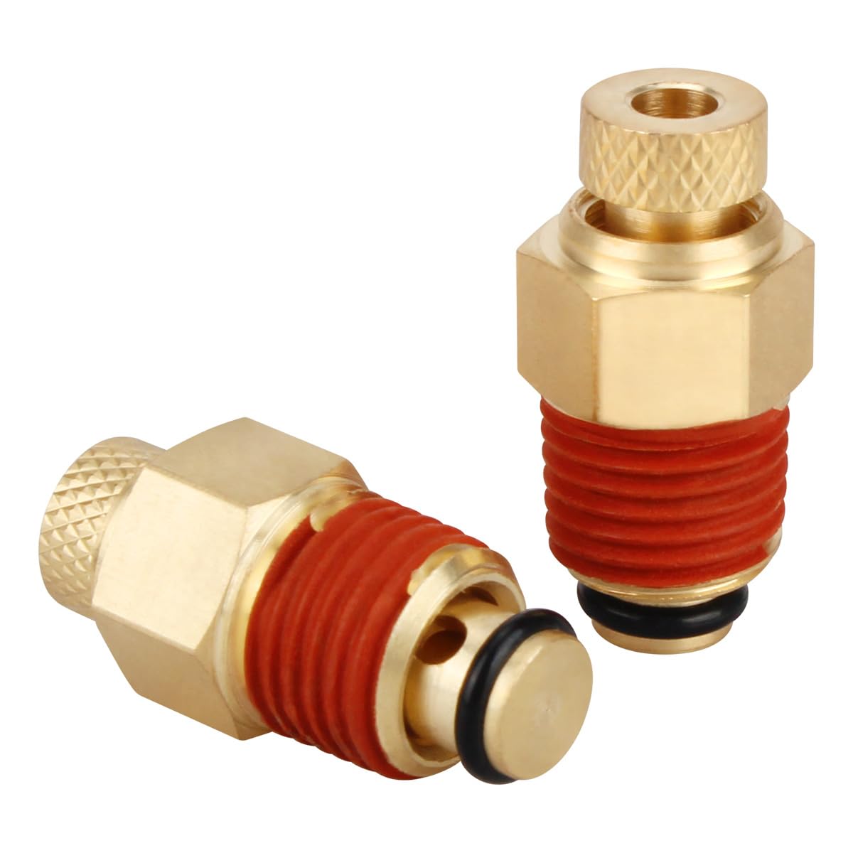 N286039 Air Compressor Drain Valve (2 Pcs) - 1/4'' NPT Brass Tank Drain Cock Replacement Part, fits for Porter Cable A17038 A06891 1/4" NPT Manual Air Tank Drain Valve