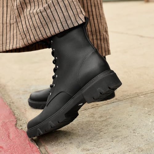 Dr. Scholl's Womens Headstart Combat Boot Black Synthetic 7 M - image 2