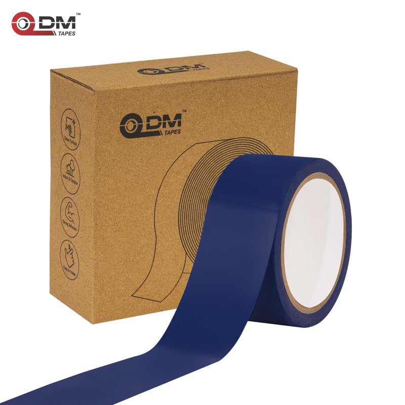 Image of DM TAPES Floor Marking Tape for Safety | Self Adhesive Tape | Multipurpose Marking Tape, for Warehouses and Commercial Use | (Blue)