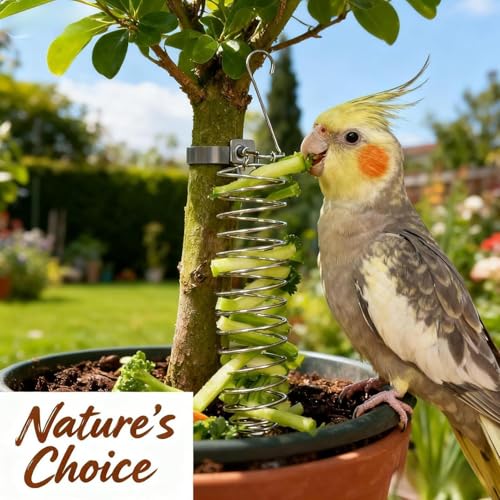 Millet Holder For Bird Cage Foraging Treat Tray, Bird Cage Food Holder For Millet Sprays, Seed Feeding Accessory, Easy Clip Feeding Station Parakeet, Cockatiel, Parrot, Conure, Canary, Quake-9