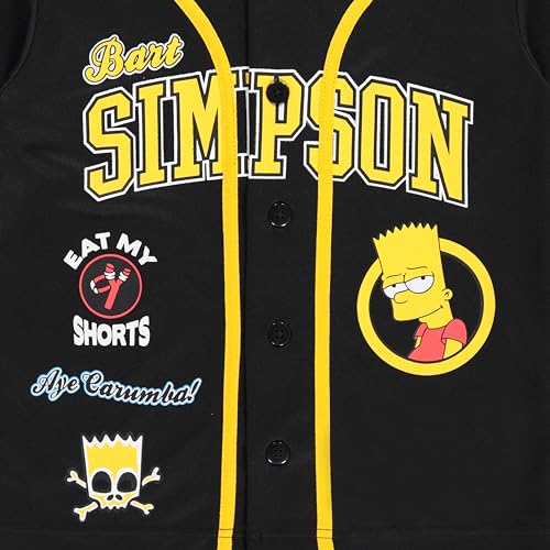 Image of The Simpsons Boys Bart Simpson Baseball Jersey Shirt and Shorts Clothing Set- Little and Big Boys Sizes 4-20