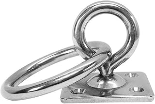 Prolinemax Stainless Steel 304 Square Swivel Pad Eye Plate W Ring 3/16