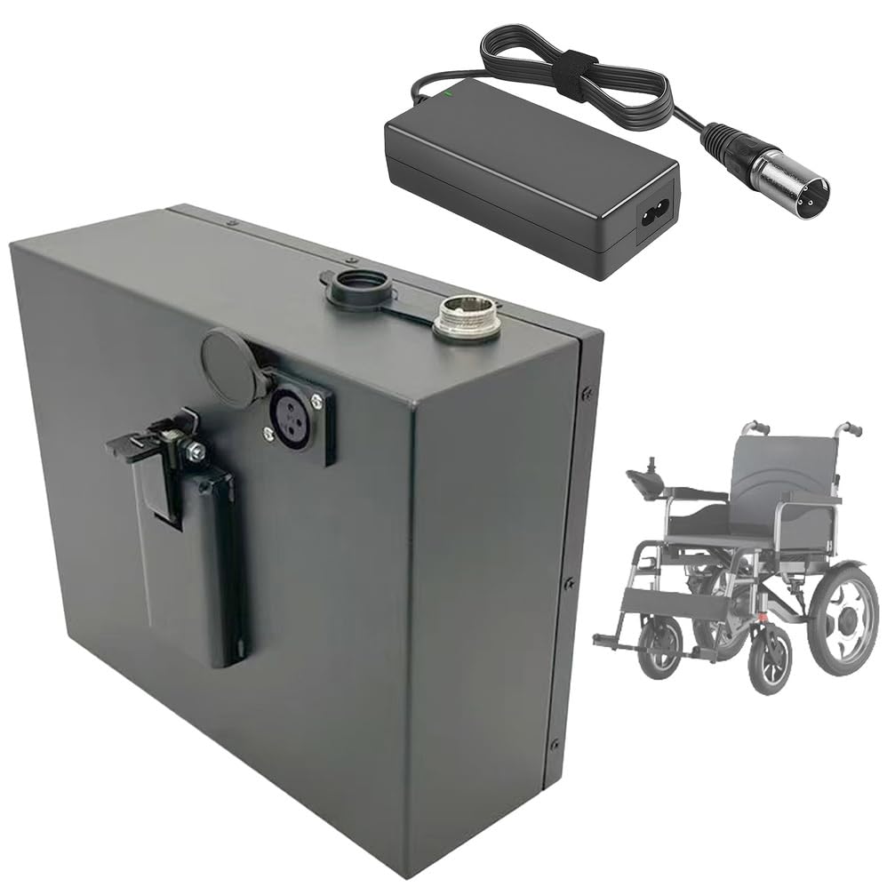 Batería Recargable 24 V 20 Ah 6,6 Ah 12 Ah 15 Ah y 30 Ah Batería de Litio 24 V Baterías sillas de Ruedas eléctricas con Cargador y Hebilla para Motores 100 W a 850 W,24v6.6ah