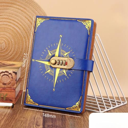 Journal avec verrou et carnet avec serrure à code - Carnet verrouillable bleu foncé
