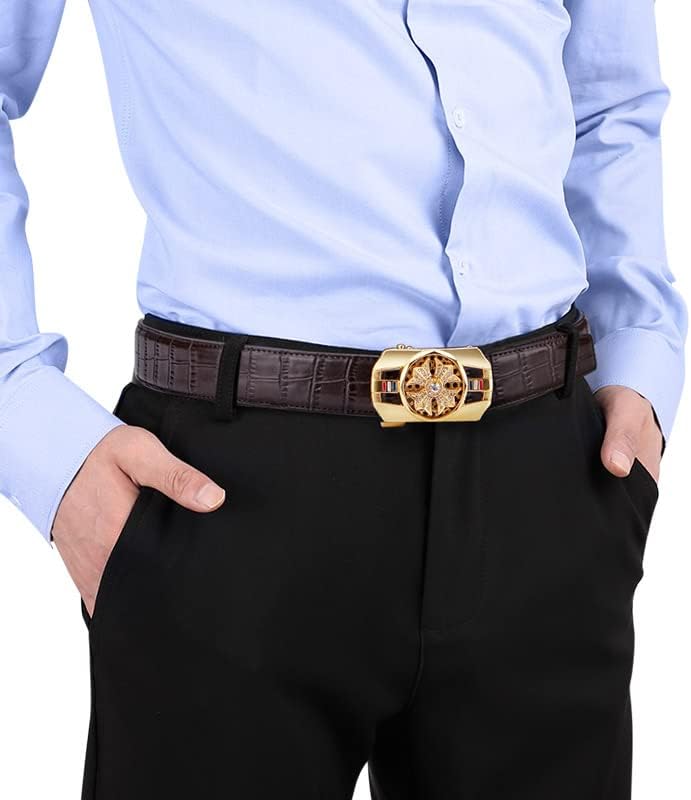 Vista 7 de VANNANBA Ratchet Leather Belt for Men,Fashion Belt Men Automatic Buckle,with Elegant Gift Box