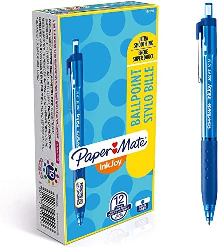 Paper Mate Alfa Retractable Ballpoint Pens | Medium Point (1.0 mm) | Assorted Ink | 10 Count