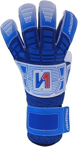 Miniatura 5 de ONEKEEPER Fusion Aqua Pro Blue - Guantes de portero de fútbol de nivel profesional para adultos y jóvenes, guantes de portero de fútbol GK