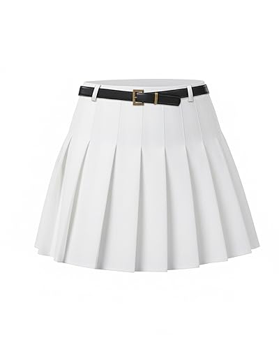 SCKTOO Womens Girl High Waisted Pleated Tennis Skirt School A-Line