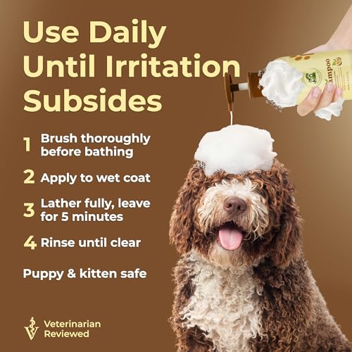 Image of Natural Anti-Shedding & Coat-Softening Pet Shampoo, Gentle Anti Shedding Shampoo for Dogs & Cats, Reduces Shedding, Softens Fur - 8.45 Fl Oz Dog Shampoo for Shedding - Deshedding Dog Shampoo