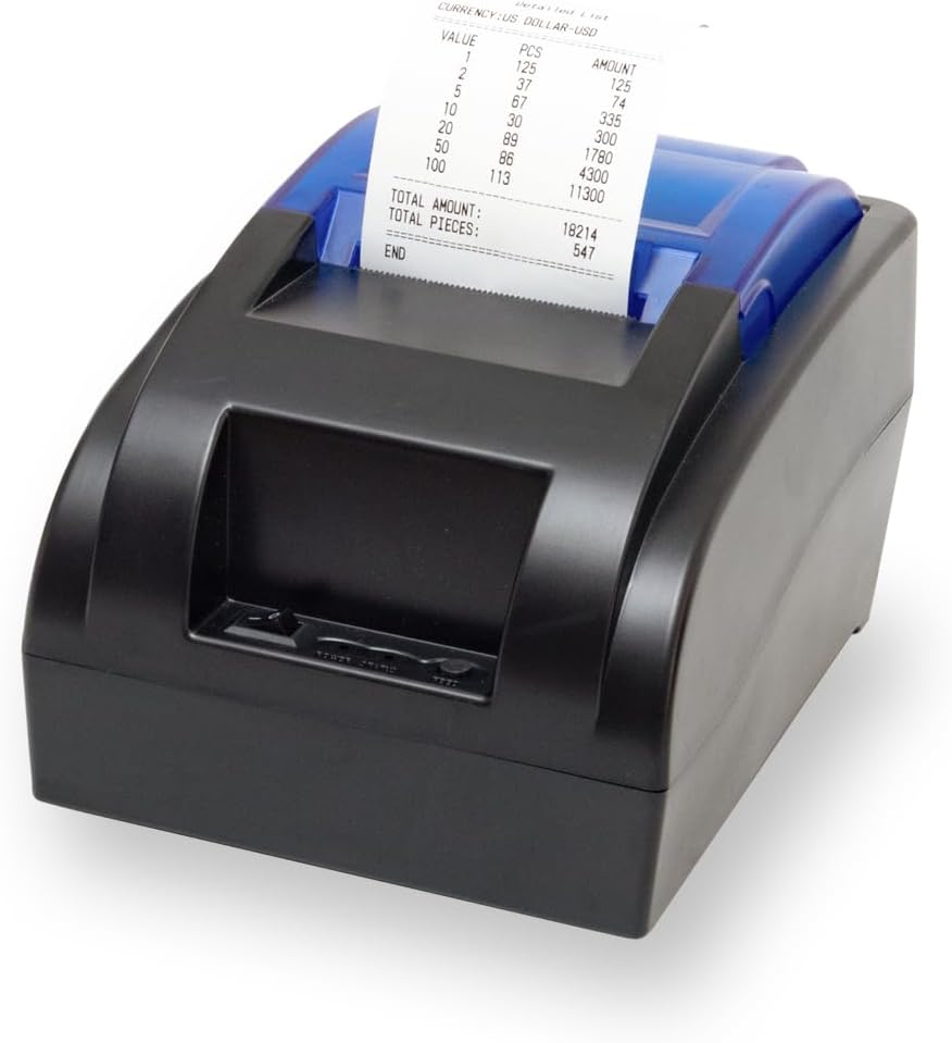 DT40P Direct Thermal Flash Receipt Printer 58mm Paper Width, Manual Cutter, 70mm/s Printing Speed, USB-B Port (No Ink Required)