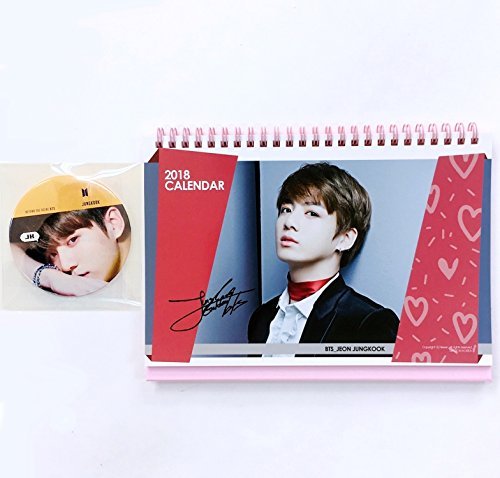 BTS 2018-2019 Photo Desk Calendar with BTS Sticker + Handheld Mirror (JUNGKOOK)