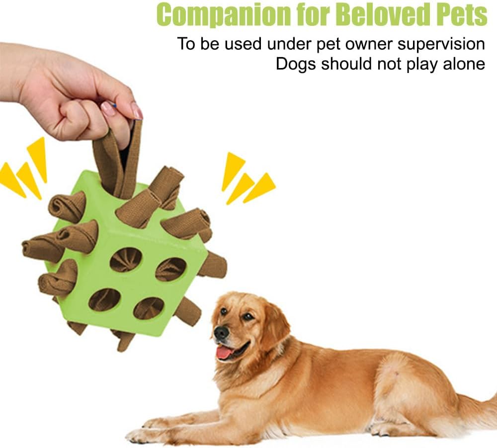 Dog Snuffle Toy, Interactive Dog Puzzle Ball Portable Slow Feeder Ball for Dogs Encourage Stimulation Food Foraging Skill
