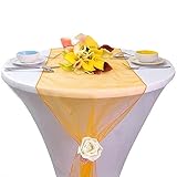 Miraise 10Pcs 12" x 108" / 30 x 275CM Sheer Organza Roll Fabric Wedding Party Banquet Event Decor Ch