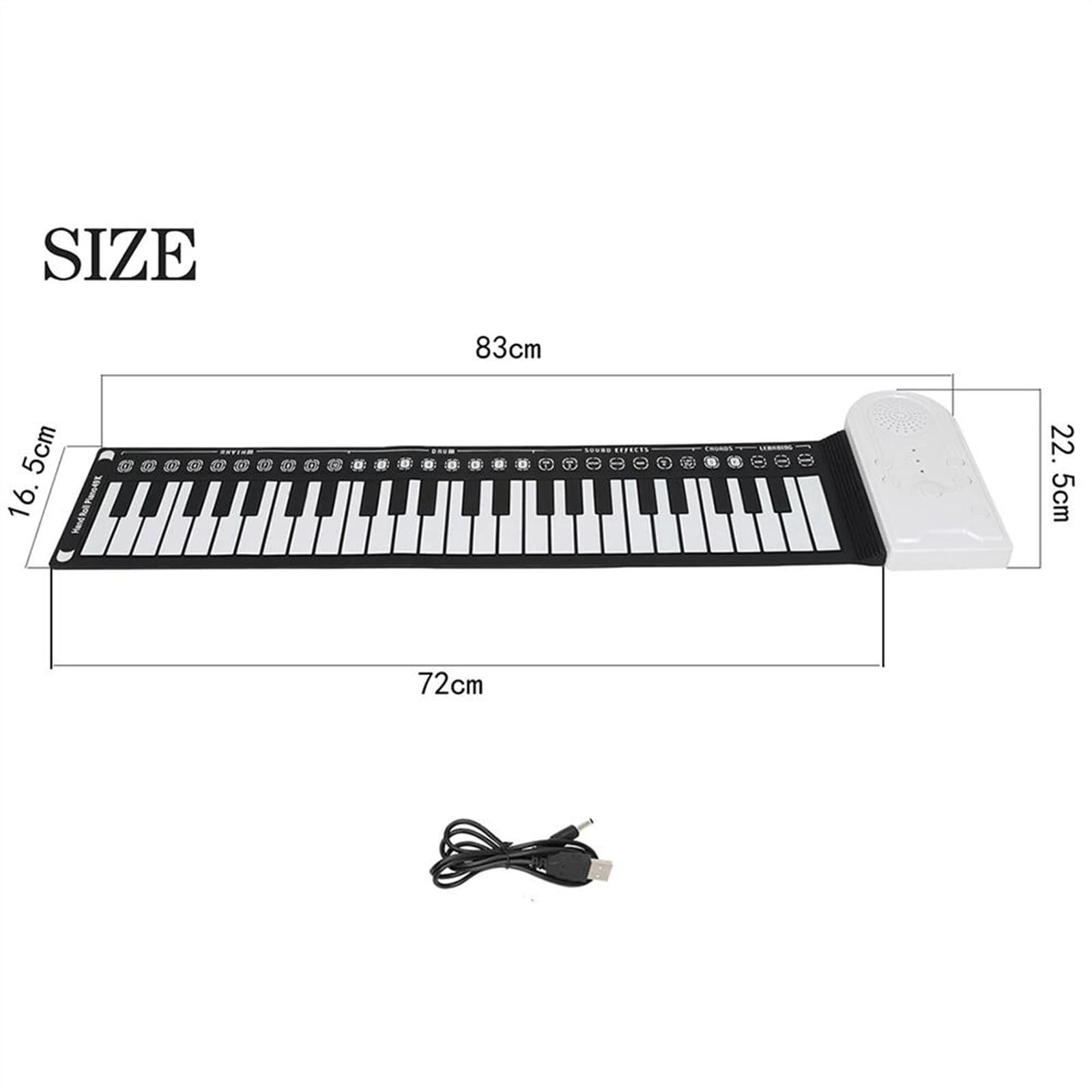 49 Klawiszy Składane Pianino Elektroniczne Instrument Klawiszowy Ręcznie Zwijane Pianino Wbudowany Głośnik Przenośne Keyboardy Pianino