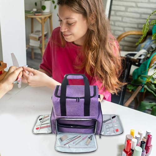 Estuche de transporte de esmalte de uñas contra derrames y roturas con espacio para 80 botes 3