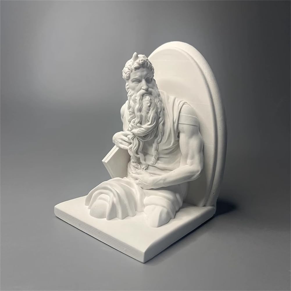Statua di Mosè Mosè Michelangelo Busto Collezione Testa Figura Gesso Figura Mitologia Scultura per Soggiorno Casa Mensola Decorazione, Moderna Decorazione Domestica Schizzo Pratica Modello artistico