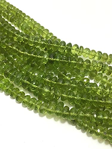 LKBEADS Perydot koraliki fasetowane okrągłe koraliki 6 do 7 mm 8 cm!Półszlachetne koraliki z kamieni szlachetnych! Perydot Baeds!Zielone koraliki!Rondelle koraliki