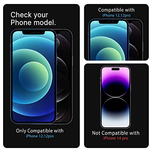 Image of FIRST MART Military-Grade Matte Anti-Glare Tempered Glass for iPhone 12 and iPhone 12 Pro (6.1 Inch) With Installation Kit | Edge to Edge Coverage |Anti Glare, Bubble-Free [2 Pack]