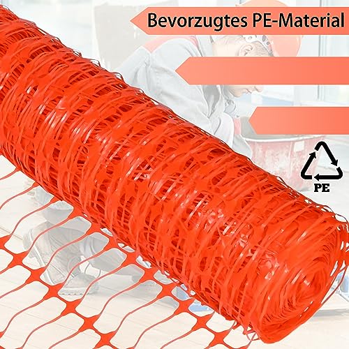 JOIEYOU Absperrzaun, Weidezaun PE-Kunststoff, 30/50/80x1 m Sicherheitsschranken, Maschendrahtzaun Drahtgitter Hundezaun - Orange – Bild 4