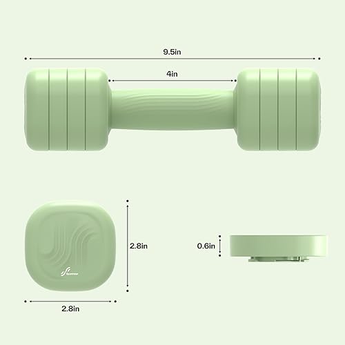 Miniatura 8 de Juego de 2 mancuernas ajustables Sportneer 4 en 1 para mujer, pesas de mano para mujeres en casa, cada peso de 2 libras, 3 libras, 4 libras y 5