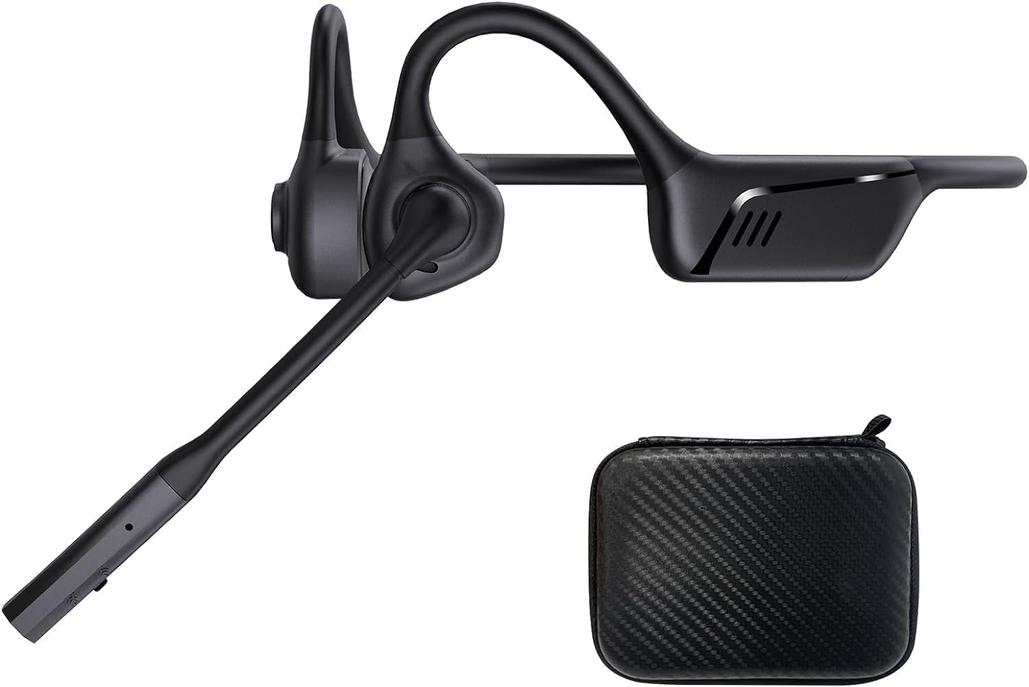 ZIOCOM Open Ear Air Conduction Bluetooth Headphones, aptX-LL Wireless Headset with Noise-Canceling Boom Microphone and Mute Button, 10H Playtime, for Driving, Phone Call, Office(Not for Teams)