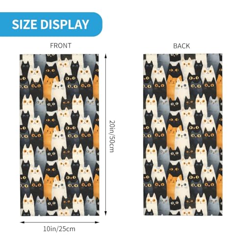 Neck Gaiters for Men Women - Kawaii Cat Face Print Head Scarf Balaclava Face Neck Scarf Mask Cover Bandana2