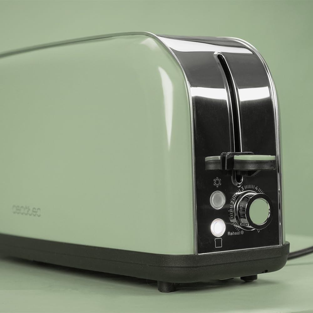 Cecotec Verticale Broodrooster Toastin' time 850 Rood, 850W Vermogen, Dubbele korte gleuf en brede gleuf 3,8 cm, Bovenste roosters, Roestvrij Staal, Automatische Uitschakeling en Pop-up, Kruimellade