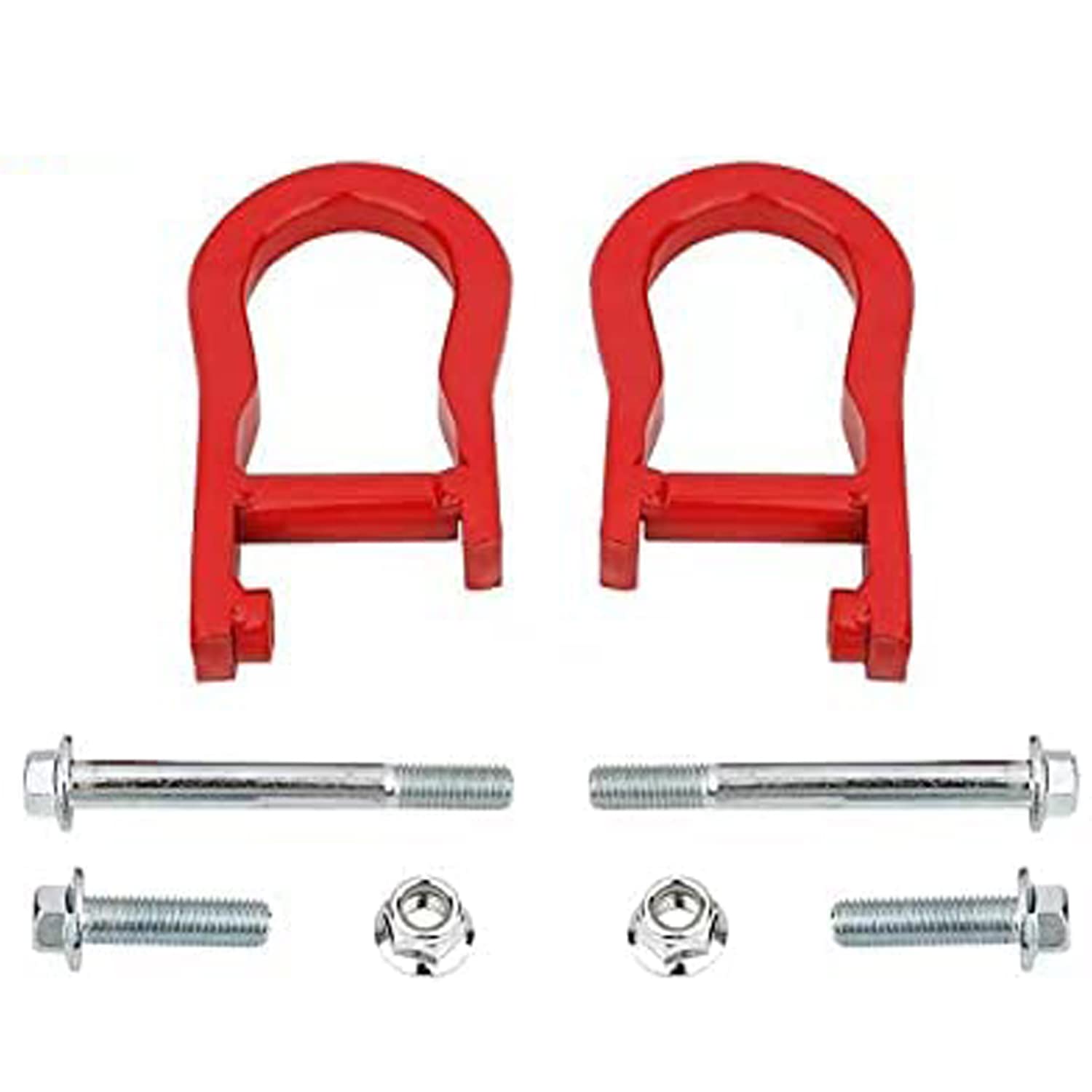 84192871 Front Tow Hooks Compatible with Chevy Silverado Sierra 1500 2007-2018 Red Front Bumper Tow Hook Shackles(Pack of Pair)