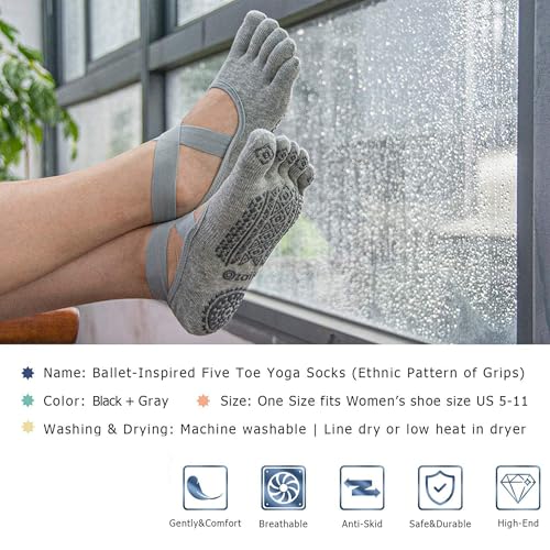 Image of Anti-Skid Socks With Grips Non Slip Socks Ideal For Pilates, Yoga Exercise
