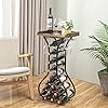 X cosrack wine storage rack freestanding floor wine rack mini bar table with tabletop glass holder wine bottle display stand liquor cabinet for home bar kitchen living room  urban country home decor