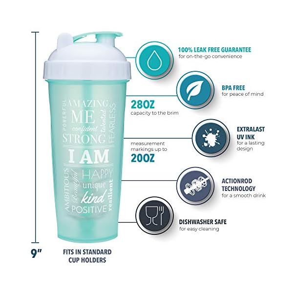 GOMOYO BlenderBottle Classic Shaker-Flasche, 794 ml Fassungsvermögen, inkl. Schneebesen, spülmaschinenfest – Bild 7