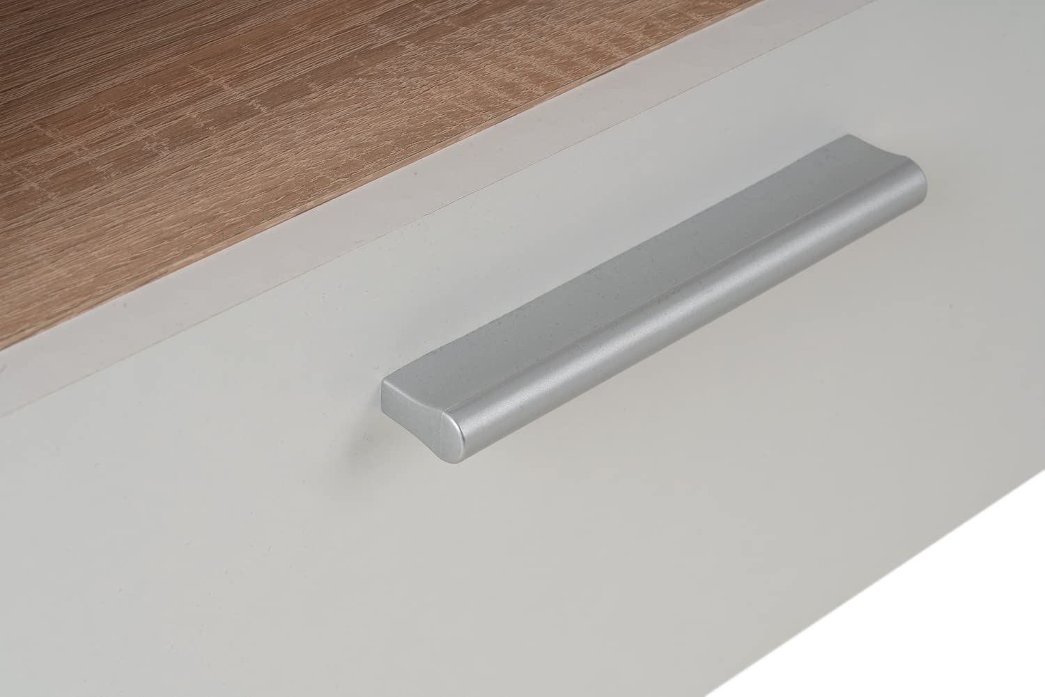 TV Lowboard Fernsehschrank Fernsehtisch Board Bank Rack | Dekor | Braun | Weiß | Holzoptik | Eiche Sonoma | 2 Fächer | 2 Klappen | BxHxT: 95x35x36 cm