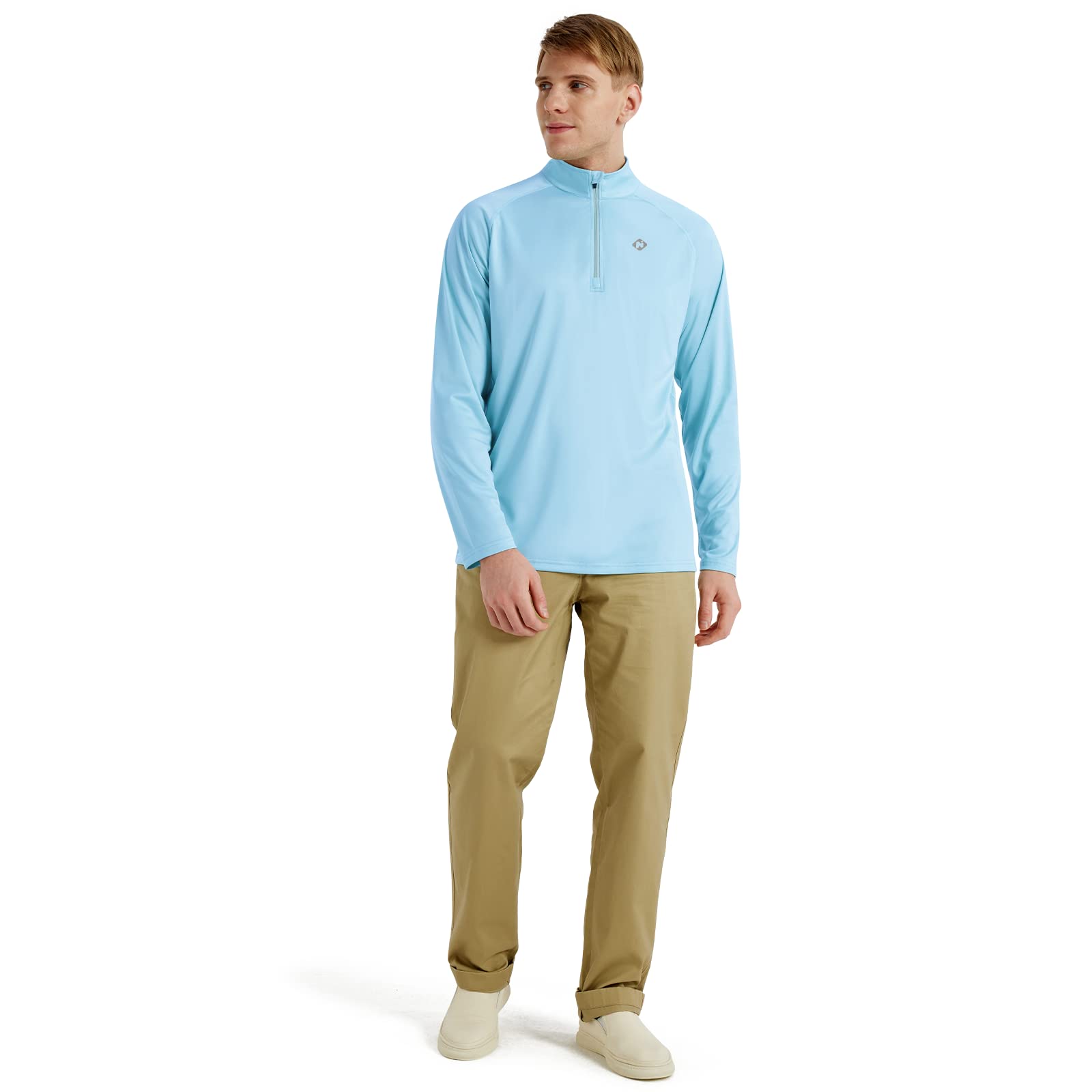 NAVISKIN Camicia da Uomo Rash Guard UPF 50+, con Protezione Solare, a Maniche Lunghe, ad Asciugatura Rapida, Leggera