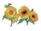 TH Set 2 pcs. Sunflower Garden Plant Sunflower Flower Granny Chic Retro Boho Embroidered Applique Sew Iron on Patch for Hat Jackets Bags Jeans T-Shirt Backpacks Costume