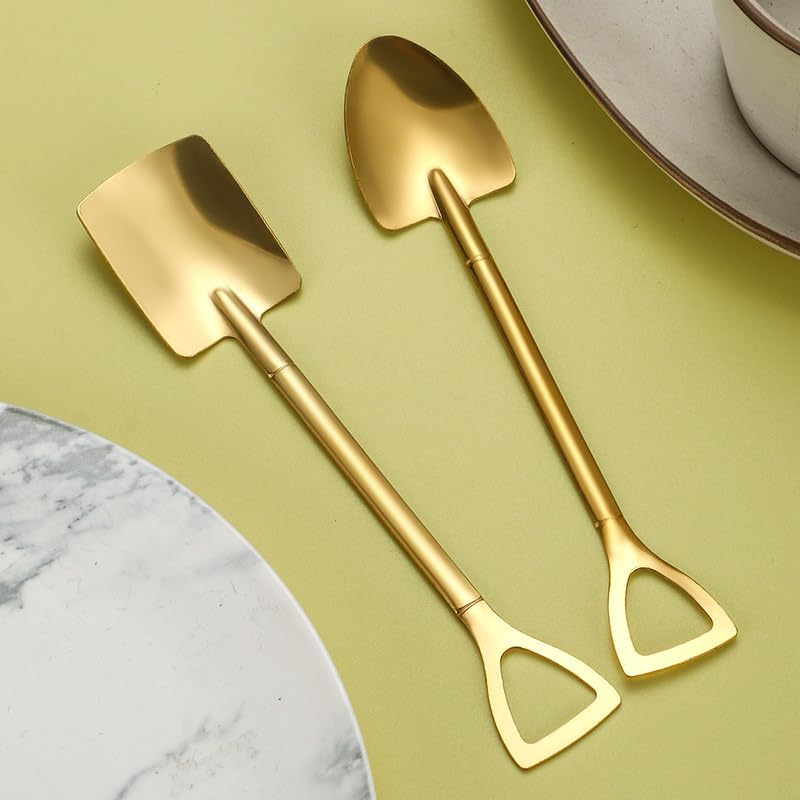 SEELLODGE Silverware Flatware Cutlery Set, 2/8/12/16/20/24 Pcs Stainless Steel Shovel Spoon Set (Watermelon Dessert/Ice Cream)(24 Piece set for 12)