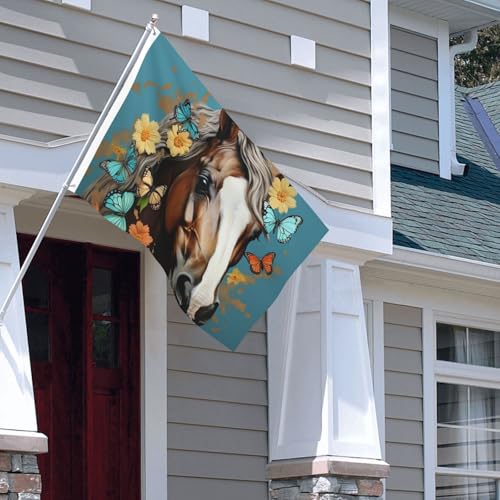 Drapeau de maison grand format motif cheval pour une entrée chaleureuse