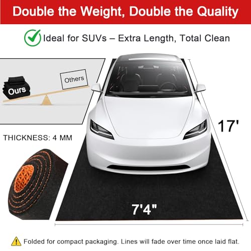 Heavy Duty Garage Floor Mat, Garage Mats for Floor, Garage Mat, 17'x7'4" by Golener - Used condition - Image 2