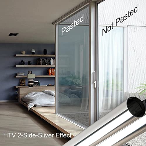 Anti-Uv One Way Privacy Window Film，30*100Cm Heat Control Reflective Mirror Window Platinum Tint Sticker Solar Film Sun Blocking Glare Reduction Seurity Static Cling Glass Covering For Home Office #TOP6