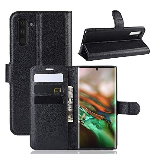Capa Capinha Carteira 360 Para Samsung Galaxy Note 10 Normal Tela De 6.3Polegadas Case Couro Flip Wallet - Danet (Preta)