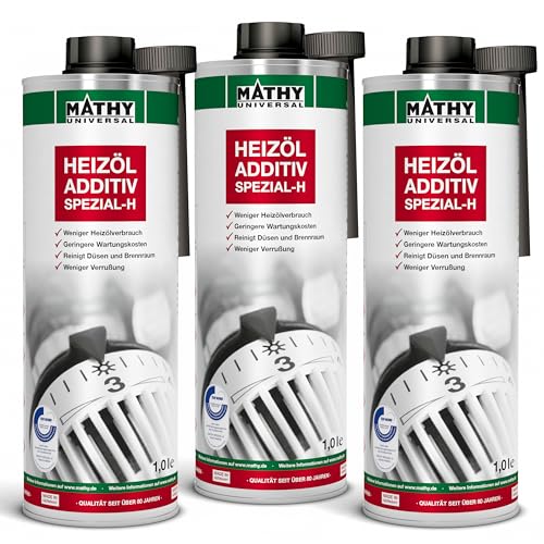 MATHY Spezial-H Heizöl-Additiv (3 x 1,0 l) - Zusatz Ölheizung - Schutz des Heizölsystems - Heizung Reiniger - Pflege Ölheizung