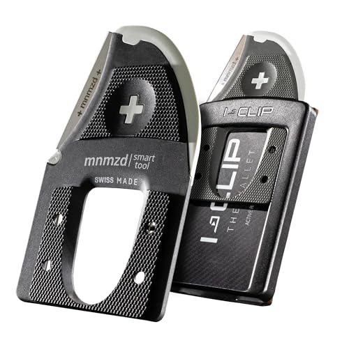 MNMZD vielseitiges Schweizer Multitool im handlichen Scheckkartenformat I scharfes kleines Messer I stabile Sicherheitsnadel und zwei Stecknadeln I für Geldbörsen, Slim Wallets, optimiert für I-CLIP