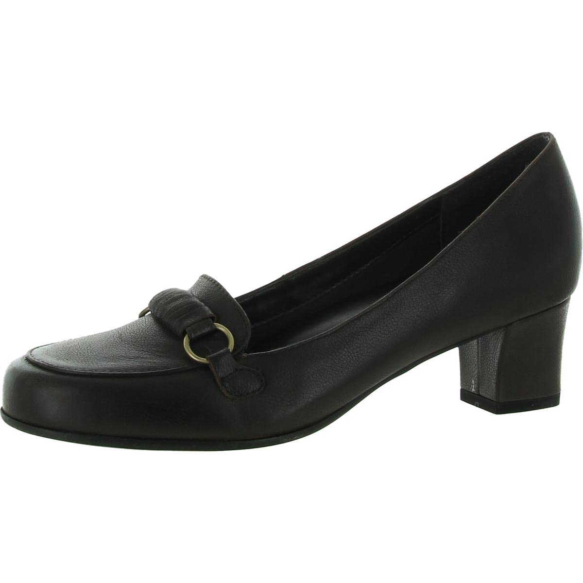 David TateWomens Perky Leather Pebbled Loafer Heels