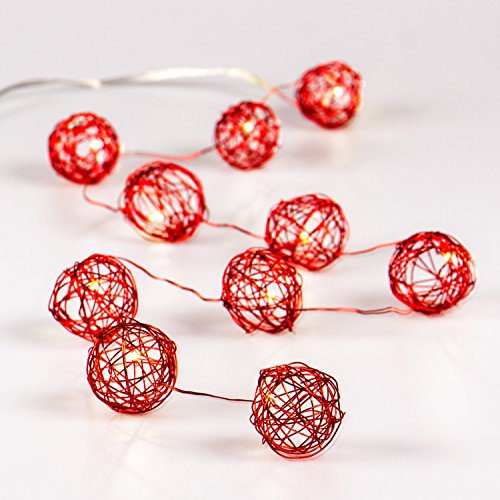 SnowEra LED Decoración de mesa Antiguo de bola de luz cadena