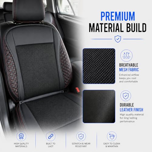 Image of Car Ventilated Cooling Seat Cushion Cover (Black, Pack of 2 Ventilated Cooling Seat)